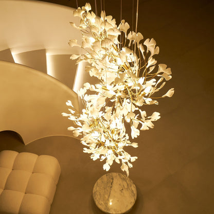 Gingko Ceramic Branch Chandelier F