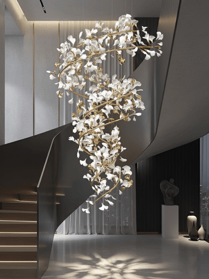 Gingko Ceramic Branch Chandelier Q
