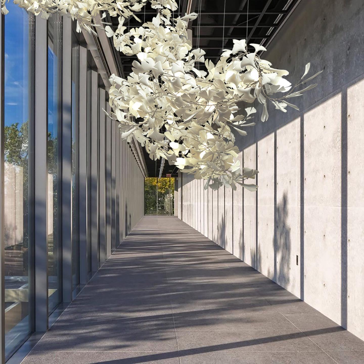 Gingko Ceramic Branch Chandelier A