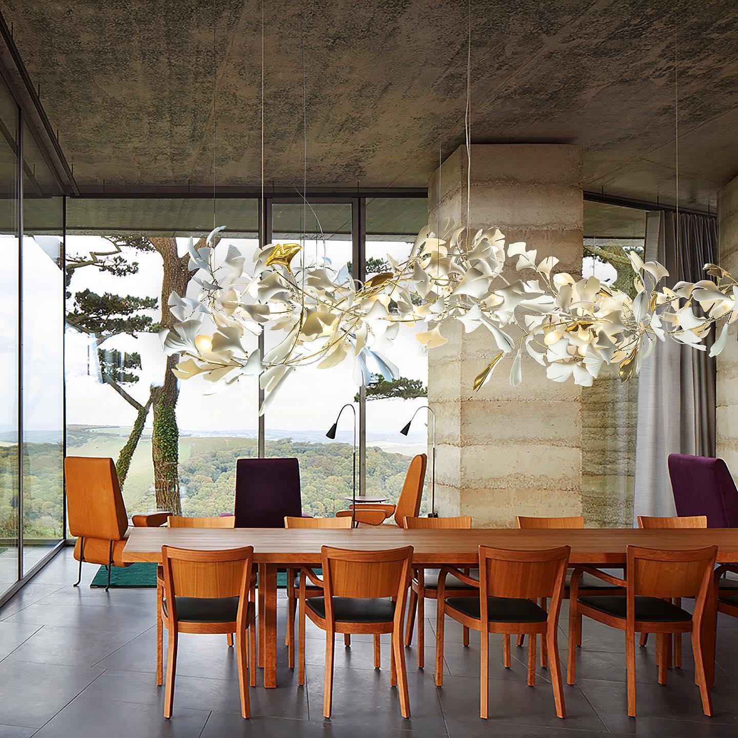 Gingko Ceramic Branch Chandelier A