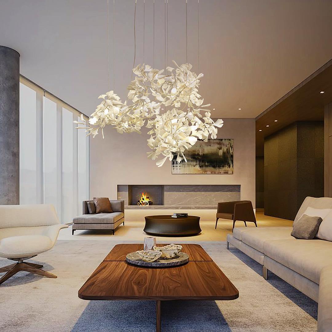 Gingko Ceramic Branch Chandelier A
