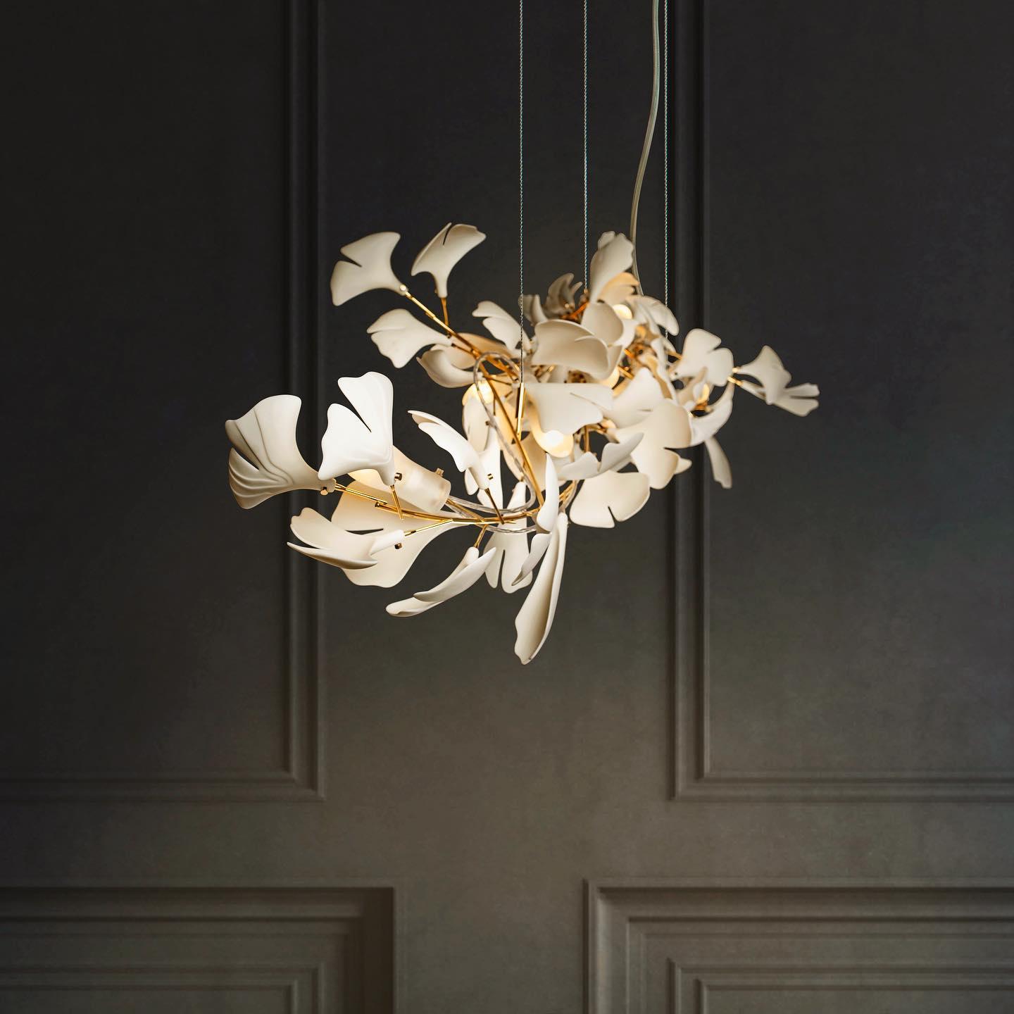 Gingko Ceramic Branch Chandelier A