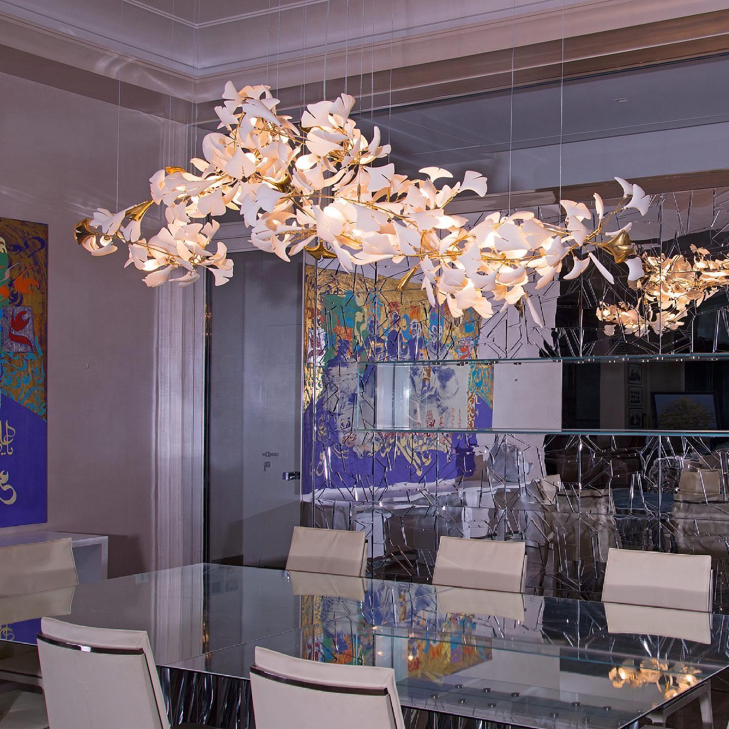 Gingko Ceramic Branch Chandelier A