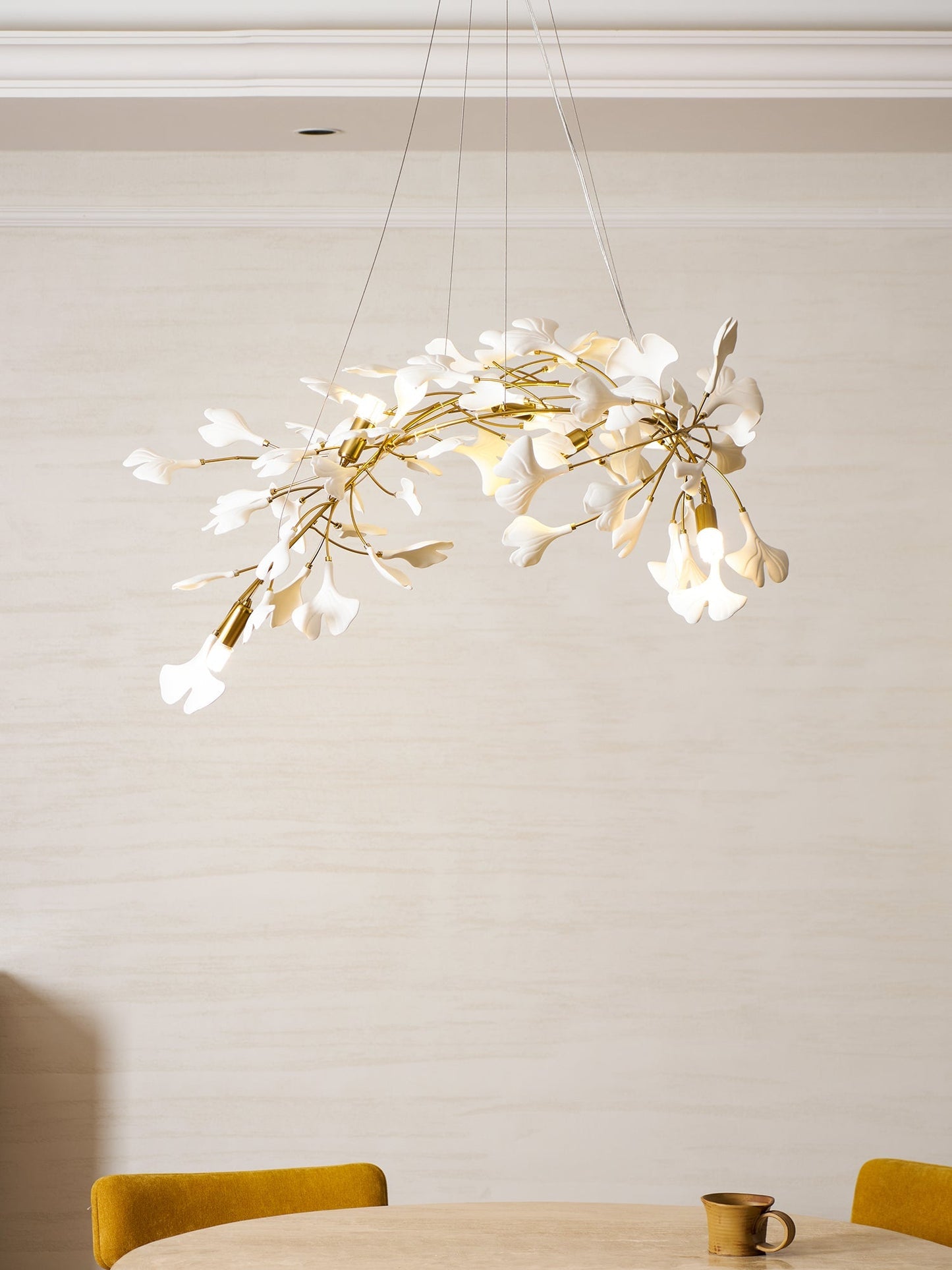 Gingko Ceramic Branch Chandelier A