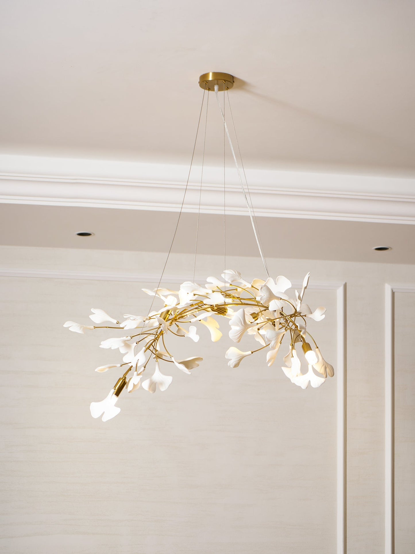 Gingko Ceramic Branch Chandelier A