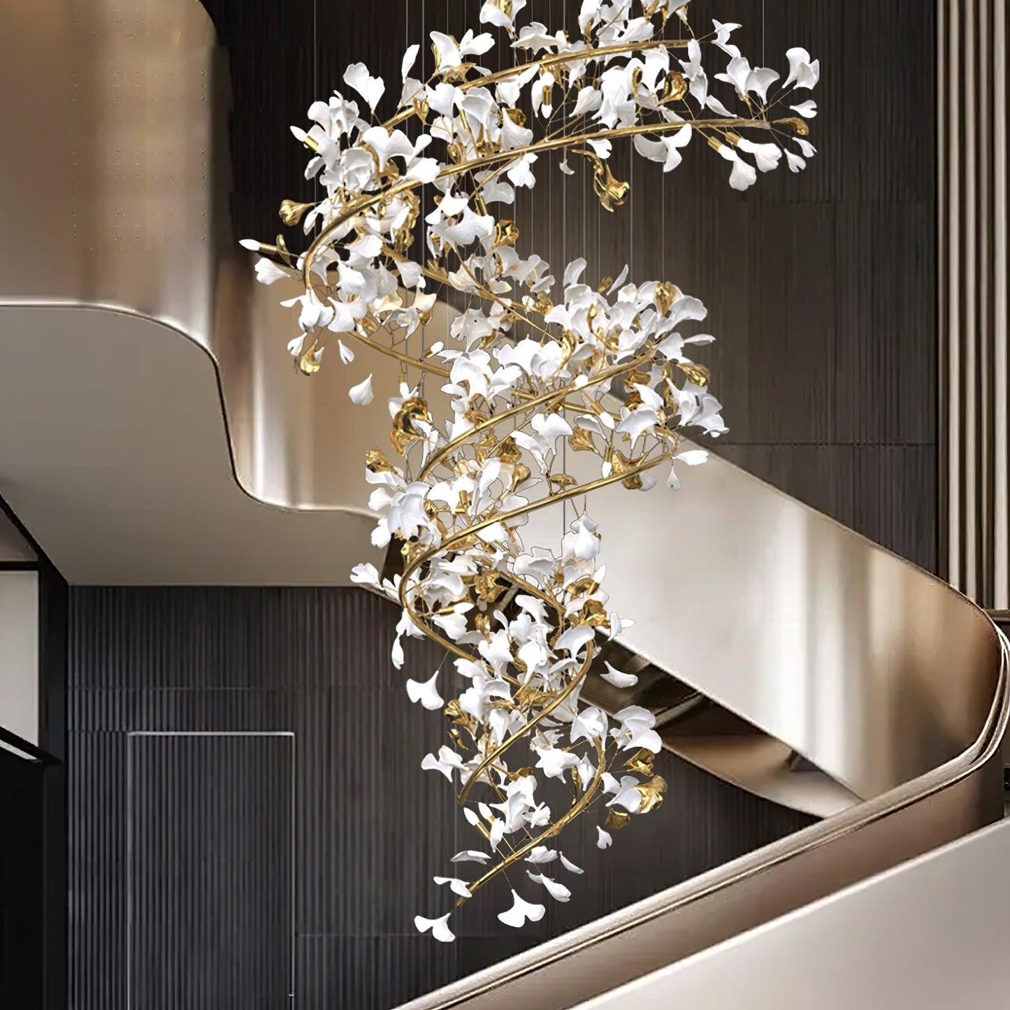 Gingko Ceramic Branch Chandelier Q