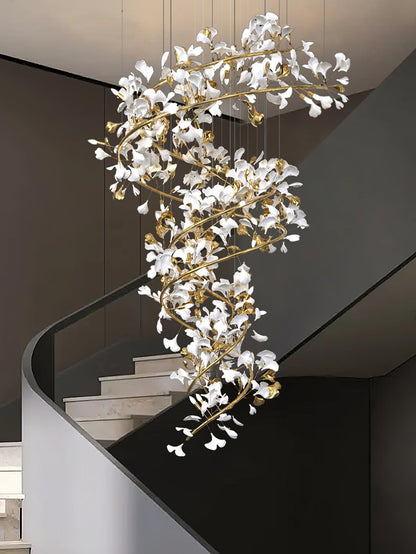 Gingko Ceramic Branch Chandelier Q