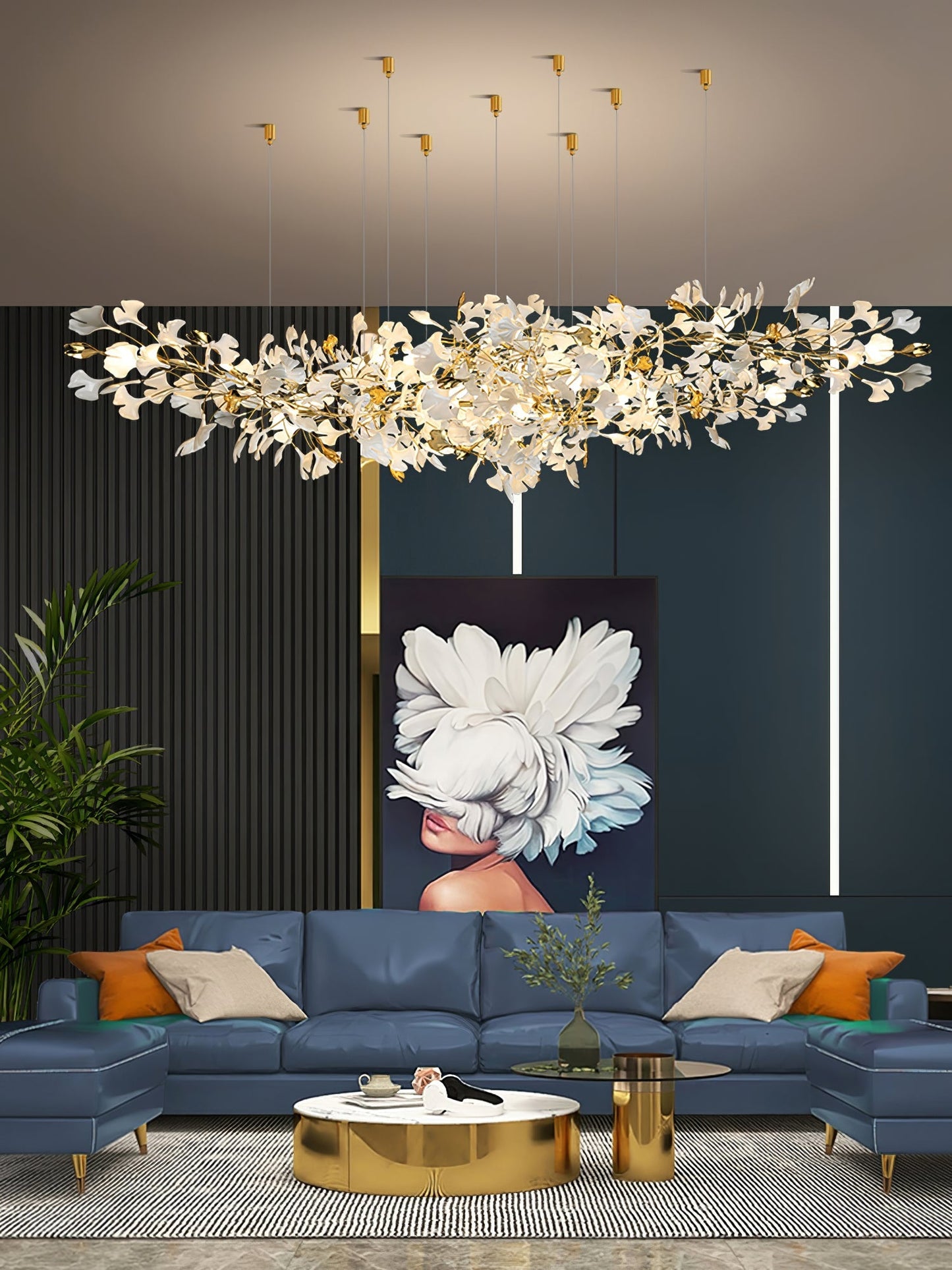 Gingko Ceramic Branch Chandelier Z