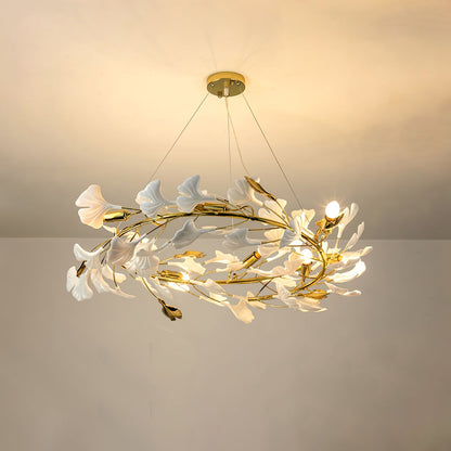 Gingko Ceramic Branch Chandelier Z