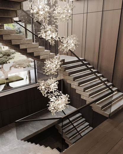 Gingko Ceramic Branch Chandelier F