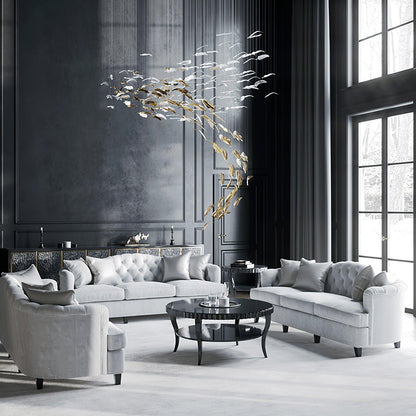 Galaxy Glass Feathers Flying Chandelier
