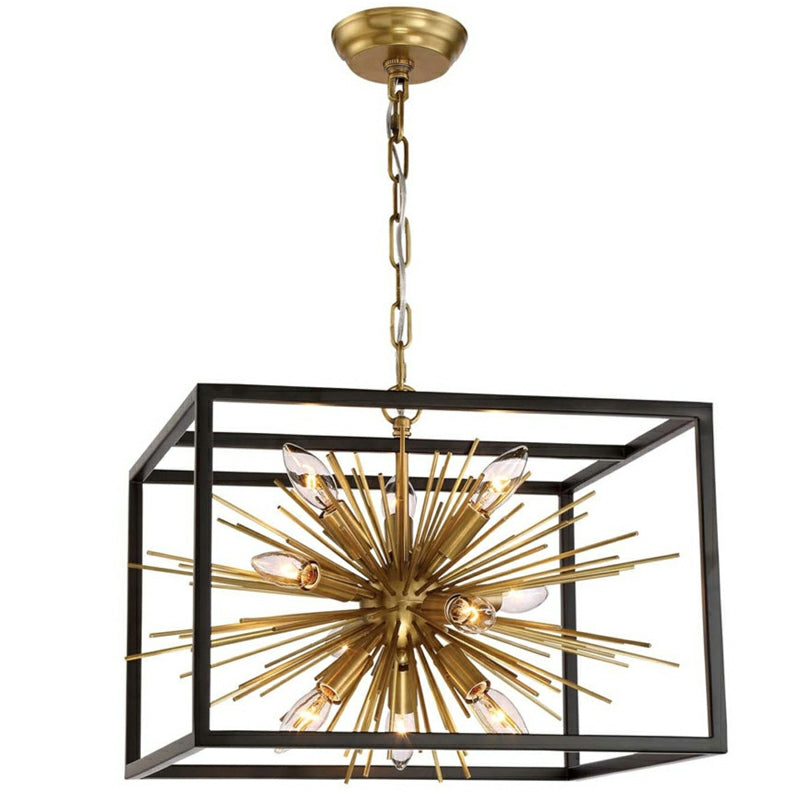 Gold Sputnik Living Room Chandelier Cage Ceiling Pendant Light Fixture For Kitchen Dining Room Restaurant Lamp