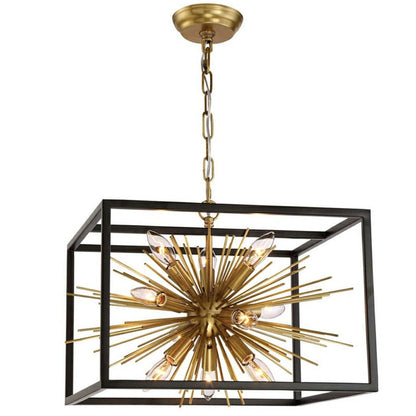 Gold Sputnik Living Room Chandelier Cage Ceiling Pendant Light Fixture For Kitchen Dining Room Restaurant Lamp