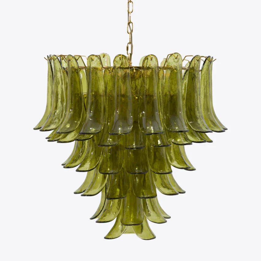 Murano Glass Green Petals Chandelier