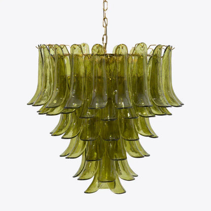 Murano Glass Green Petals Chandelier