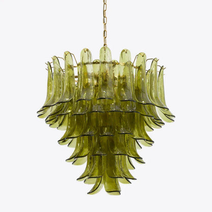 Murano Glass Green Petals Chandelier