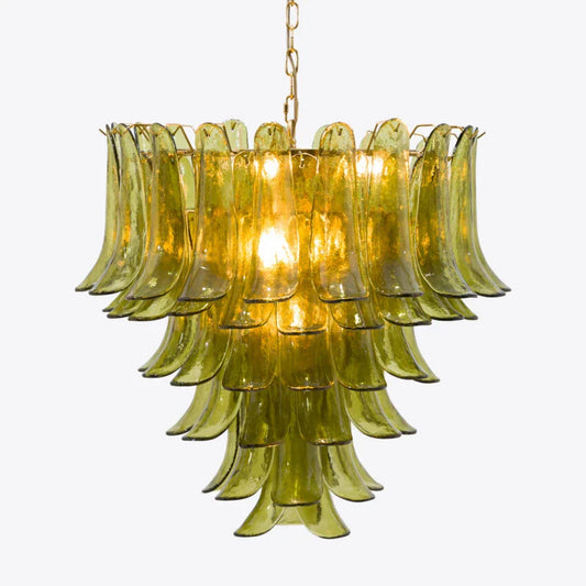 Murano Glass Green Petals Chandelier