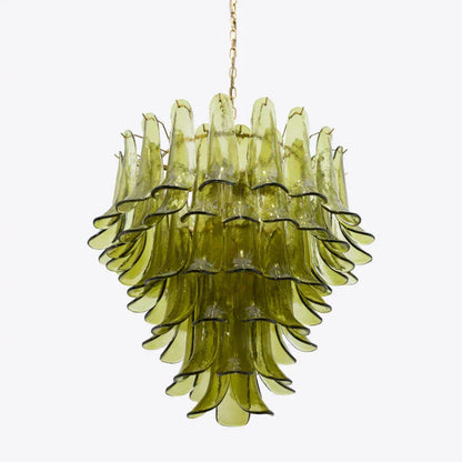 Murano Glass Green Petals Chandelier