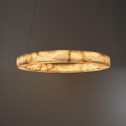 Halo Ring Alabaster Natural Stone Chandelier - Richardrider