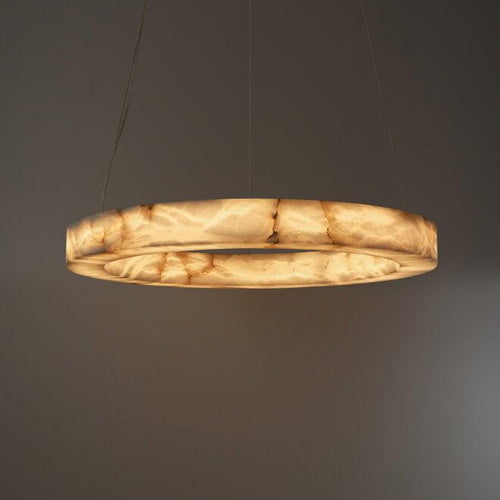 Halo Ring Alabaster Natural Stone Chandelier - Richardrider