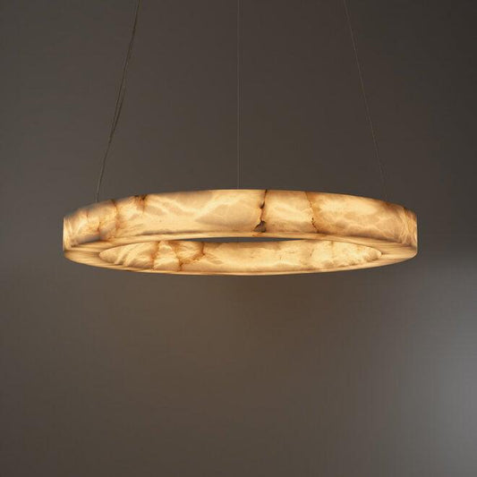 Halo Ring Alabaster Natural Stone Chandelier - Richardrider