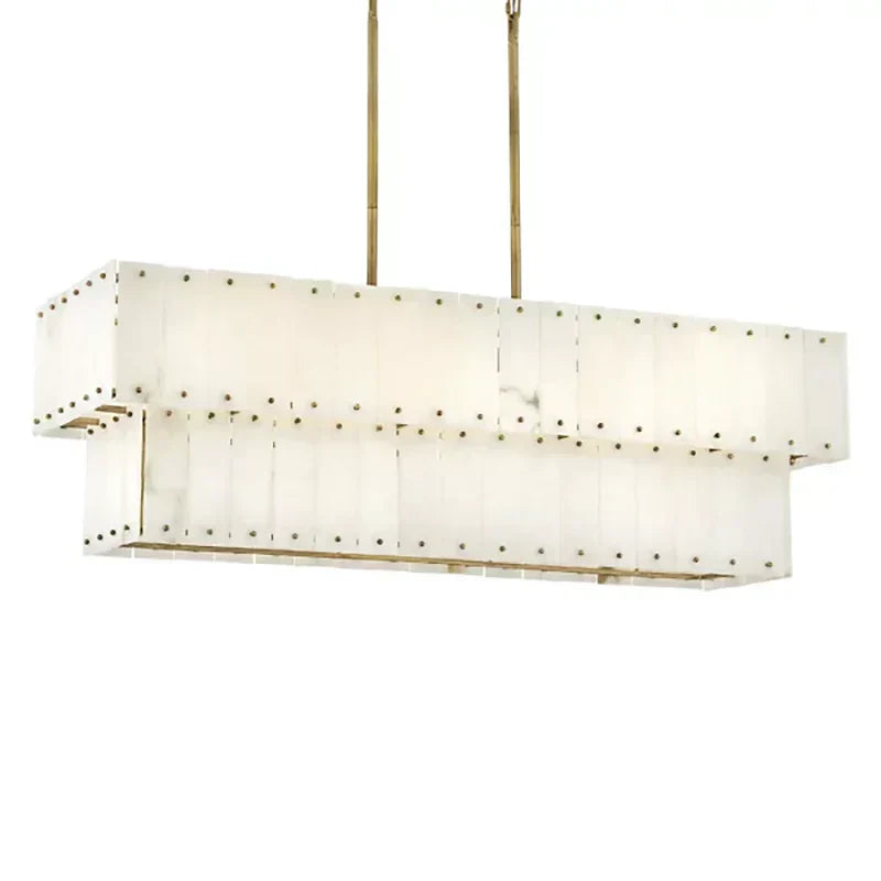 Simone Alabaster Linear 2-Tier Chandelier - Richardrider