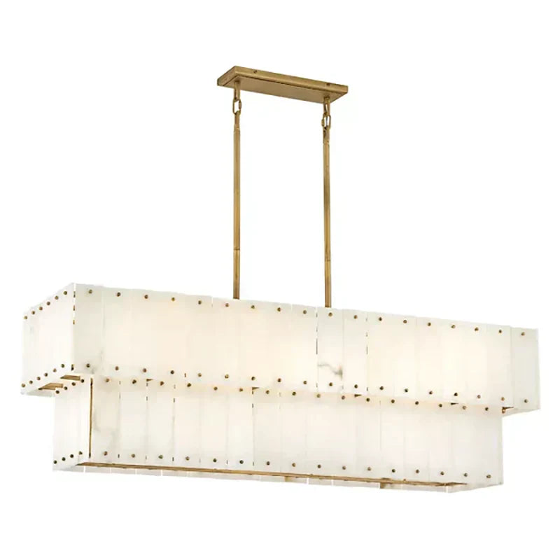 Simone Alabaster Linear 2-Tier Chandelier - Richardrider