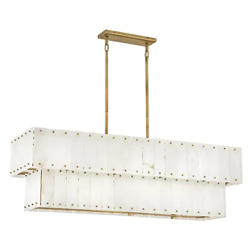 Simone Alabaster Linear 2-Tier Chandelier - Richardrider