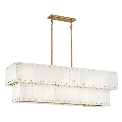 Simone Alabaster Linear 2-Tier Chandelier - Richardrider
