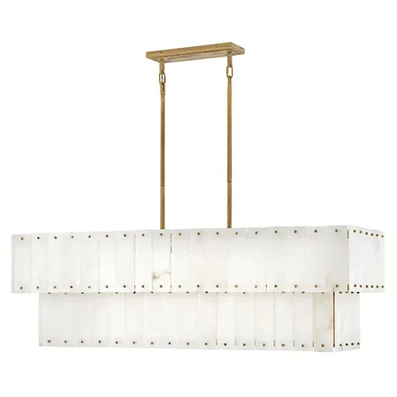 Simone Alabaster Linear 2-Tier Chandelier - Richardrider