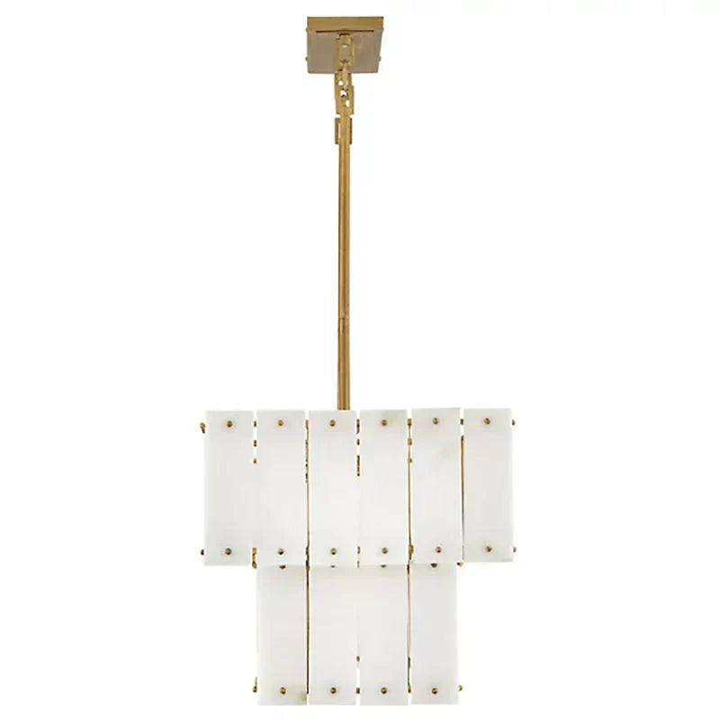 Simone Alabaster Linear 2-Tier Chandelier - Richardrider