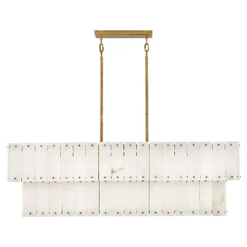 Simone Alabaster Linear 2-Tier Chandelier - Richardrider
