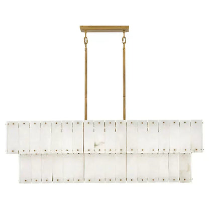 Simone Alabaster Linear 2-Tier Chandelier - Richardrider