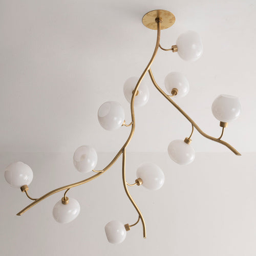 Modern Brass Branch Chandelier with Handcrafted Glass Globes - Richardrider