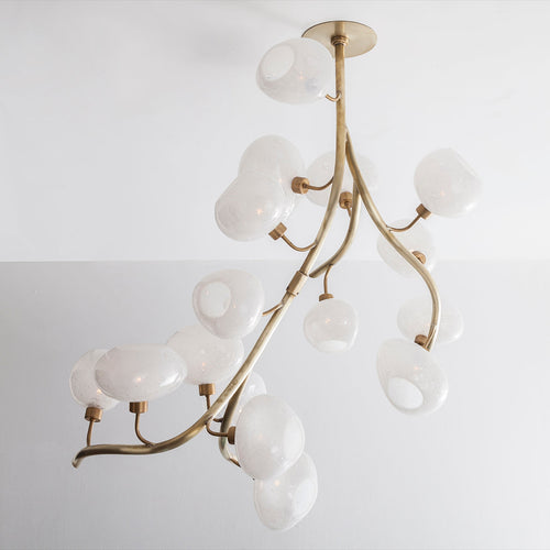 Modern Chandelier with Irregular Glass Lampshades and Brass Branches - Richardrider