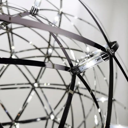Round Starry Sky Chandelier Light Fire Ball Ceiling Lighting for Living Room/Cottage/High-ceiling