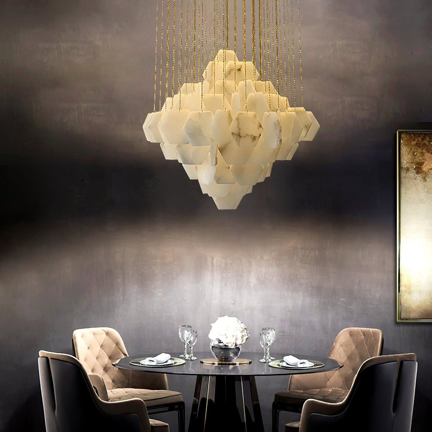 Hexa Alabaster Cascade Chandelier - Richardrider