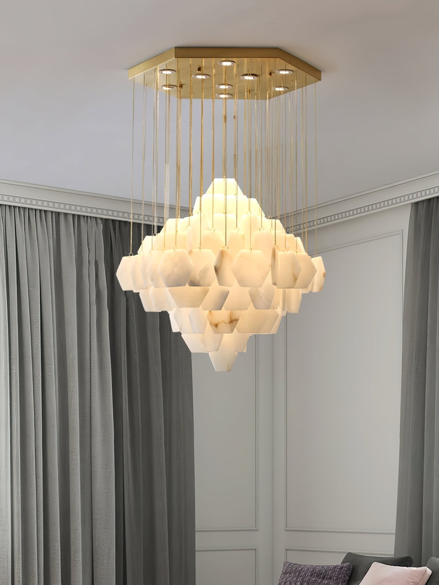 Hexa Alabaster Cascade Chandelier - Richardrider