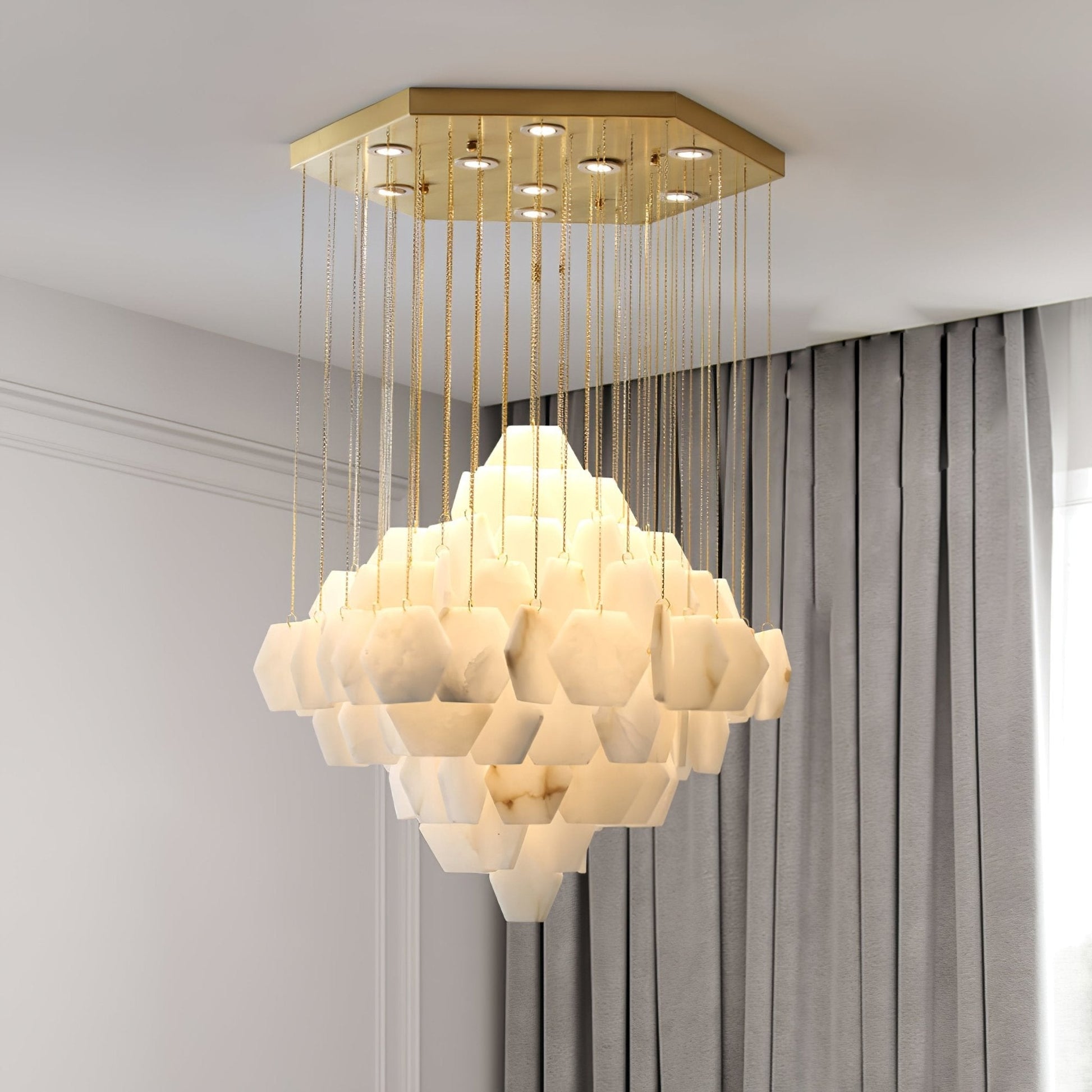 Hexa Alabaster Cascade Chandelier - Richardrider
