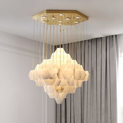 Hexa Alabaster Cascade Chandelier - Richardrider
