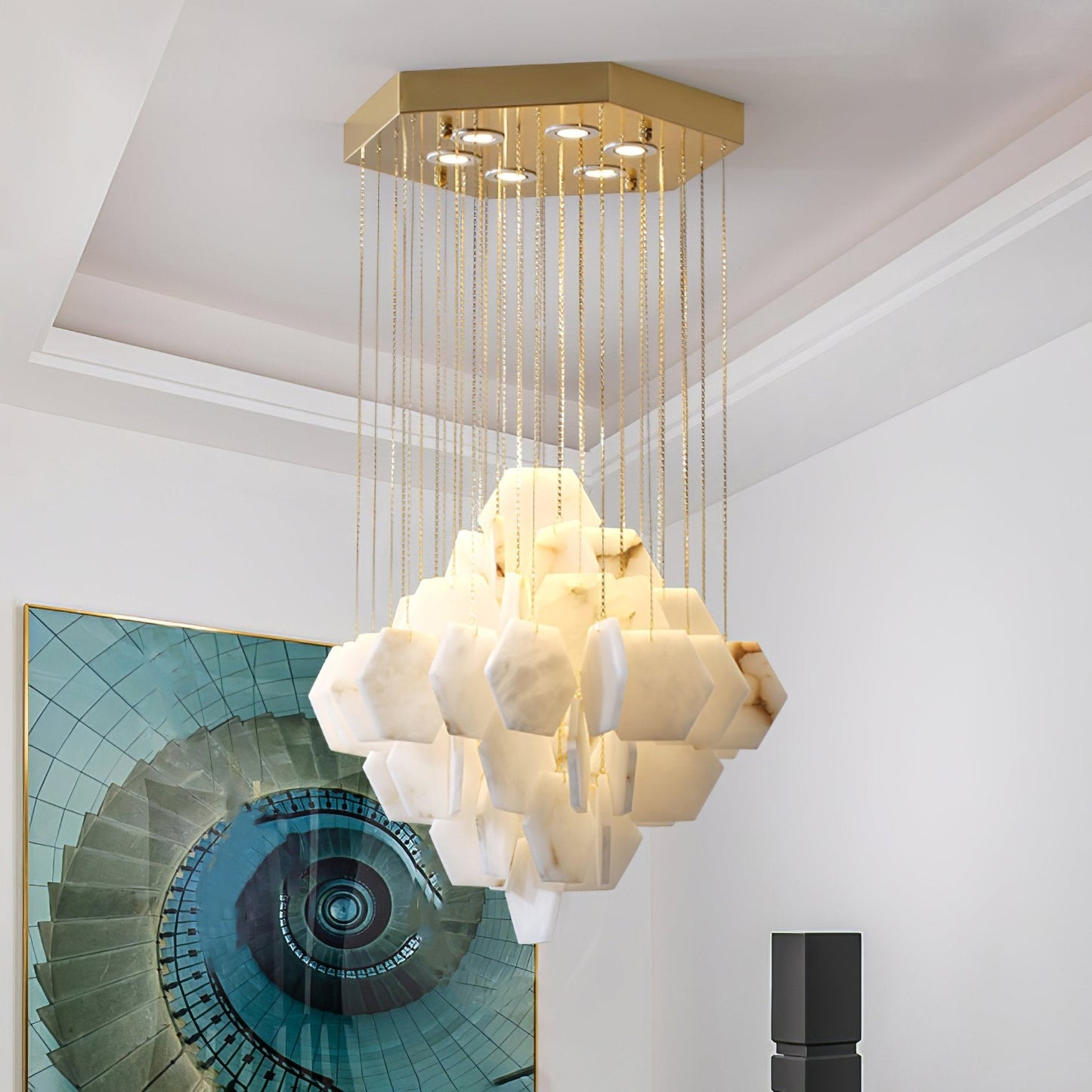 Hexa Alabaster Cascade Chandelier - Richardrider