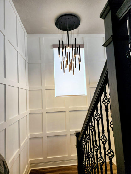 Bellini Round Metal Tubular Pendant Light Chandelier - Richardrider