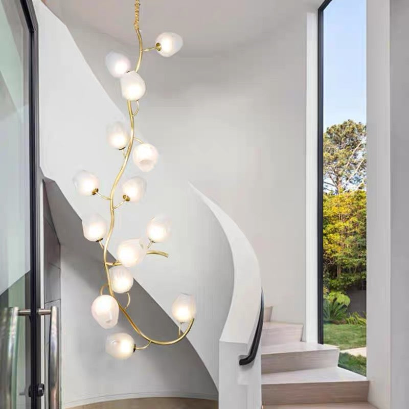Artistic Glass Lampshade Chandelier with Branches Design for High Ceilings - Richardrider