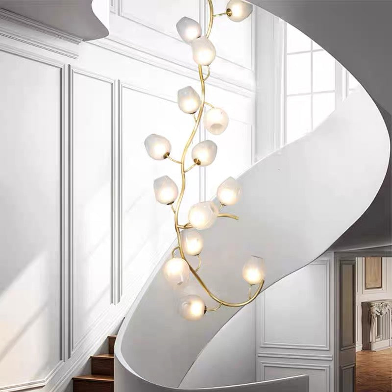 Artistic Glass Lampshade Chandelier with Branches Design for High Ceilings - Richardrider