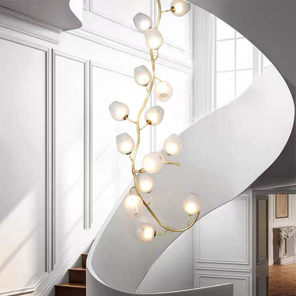Artistic Glass Lampshade Chandelier with Branches Design for High Ceilings - Richardrider