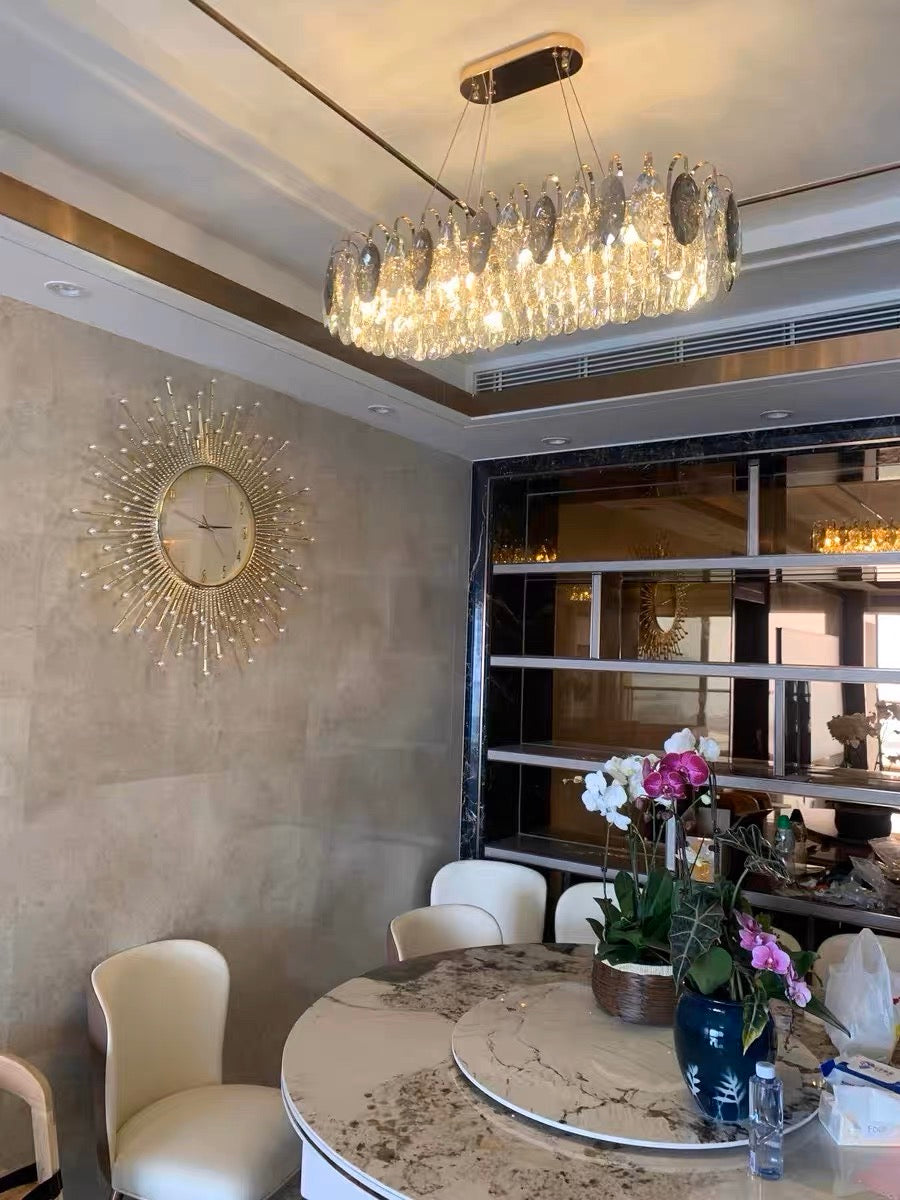 Luxurious K9 Crystal Chandelier Modern Ceiling Light Fixtures Set for Living Room/Dining Room