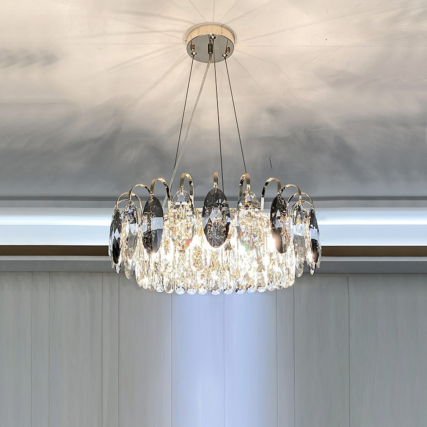 Luxurious K9 Crystal Chandelier Modern Ceiling Light Fixtures Set for Living Room/Dining Room