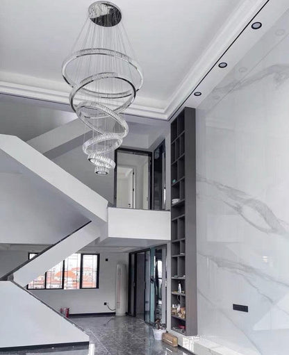 Modern Front Entryway Chandelier 3/4/5/6/7 Rings Crystal Gold/ Chrome Finish Ceiling Lamp - Richardrider