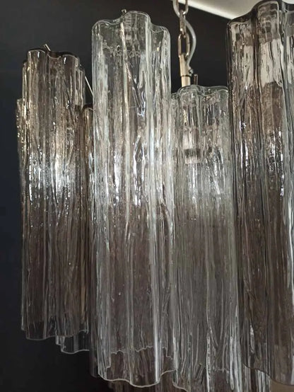 Murano Glass Chandelier – 36 tubes – Smoked/Transparent