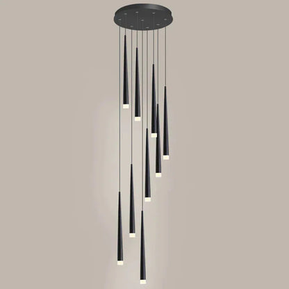 Minimalism Foyer Staircase Chandelier Ceiling Pendant Lighting Fixture For Living Room Entryway In Gold/ Black Finish - Richardrider